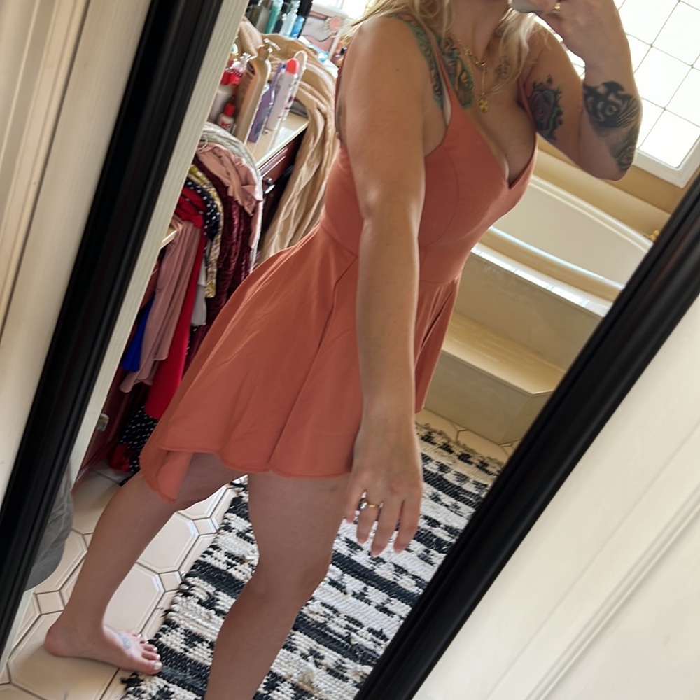 Dark Peach Romper Dress - Size M - Picture 2 of 6
